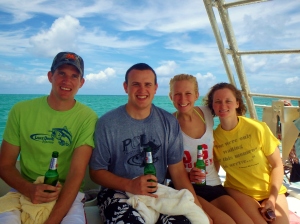 The five of us hanging out on the boat